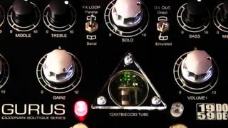 Video thumbnail for Gurus 1959 Double Decker tube dual overdrive demo with humbucker & Pro Jr by gearmanndude