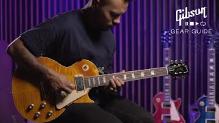 Video thumbnail for Gibson Custom Colors Les Paul Standard 60s Figured Top Honey Amber Demo by Gibson Gear Guide