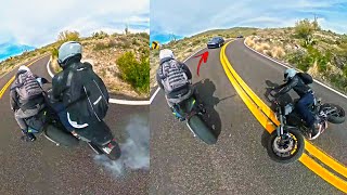 BIKER CRUSHED BY HIS OWN BIKE - Crazy Motorcycle Moments - Ep.550