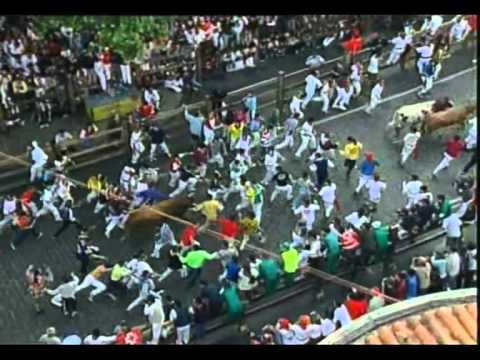 July 7 2001 encierro with Torrestrella bulls in Pamplona