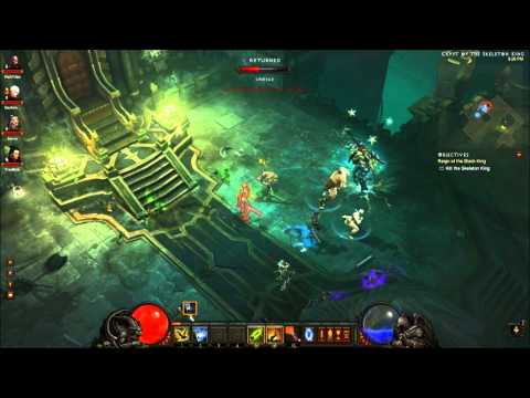 Diablo 3 Beta Hardcore Naked Run Final Epic Boss Fight - Skeleton King