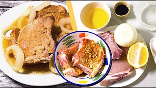 Filipino Pan Fried Pork Chops Recipe: delicious soy sauce marinated grilled chops