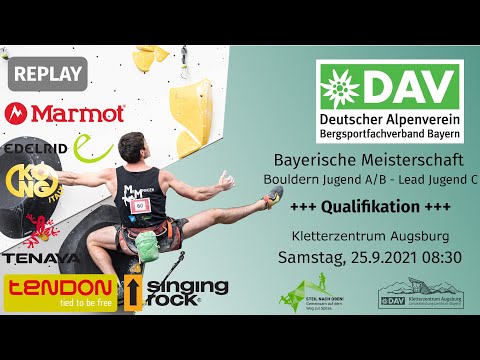 Qualifikation Bouldern Jugend A/B - Lead Jugend C - Bayerische Meisterschaft