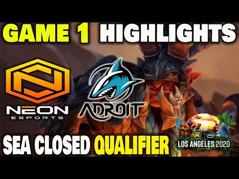 NEON VS ADROIT GAME 1 ESL One Los Angeles 2020 SEA Closed Qualifier