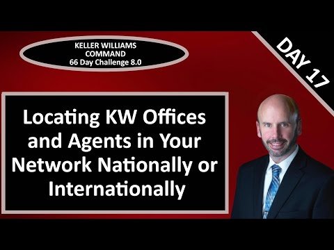 KW Command 66 Day Challenge 8.0 - Day 17 - Locating KW Offices and Agents in Your Network Worldwide