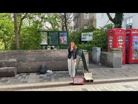 Strange (Celeste) with the incredible voice of the talented Izzy Withers! Busking in Brighton New Rd
