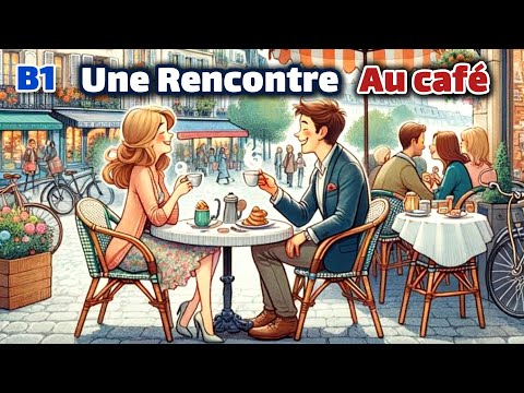 Une Rencontre au Café | Conversation Française Niveau B1 avec Vocabulaire Expliqué
