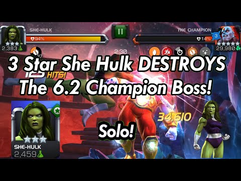 3 Star She Hulk DESTROYS the 6.2 Champion Boss! Convention Clash Solo!