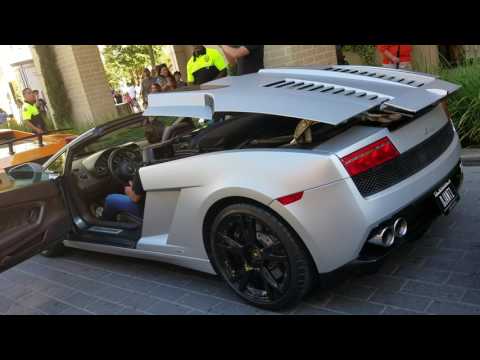 Lamborghini Gallardo Spyder roof lowering and Rev!