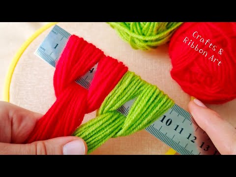 It's so Beautiful !! Superb Woolen Flower Craft Idea with Scale - Hand Embroidery Amazing Flowers