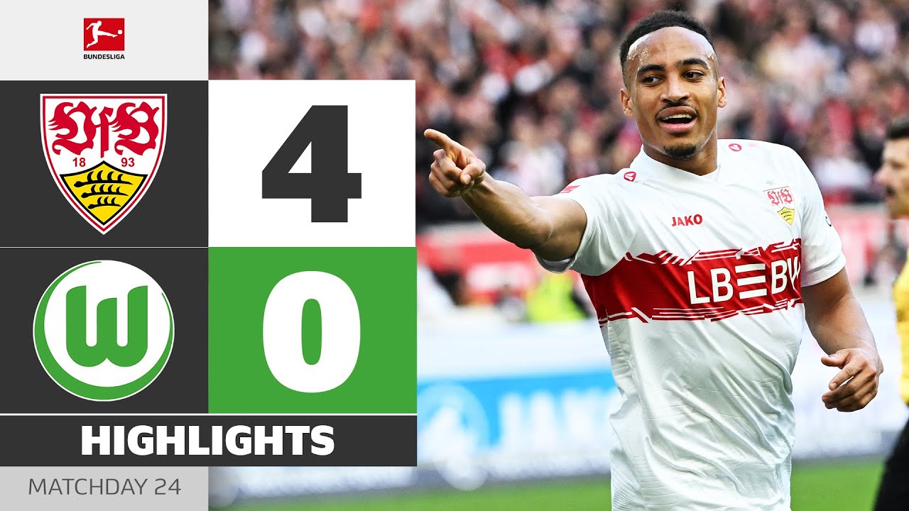 Leweling Runs The Show! | VFB STUTTGART - VFL WOLFSBURG | Highlights | Matchday 24 – Bundesliga