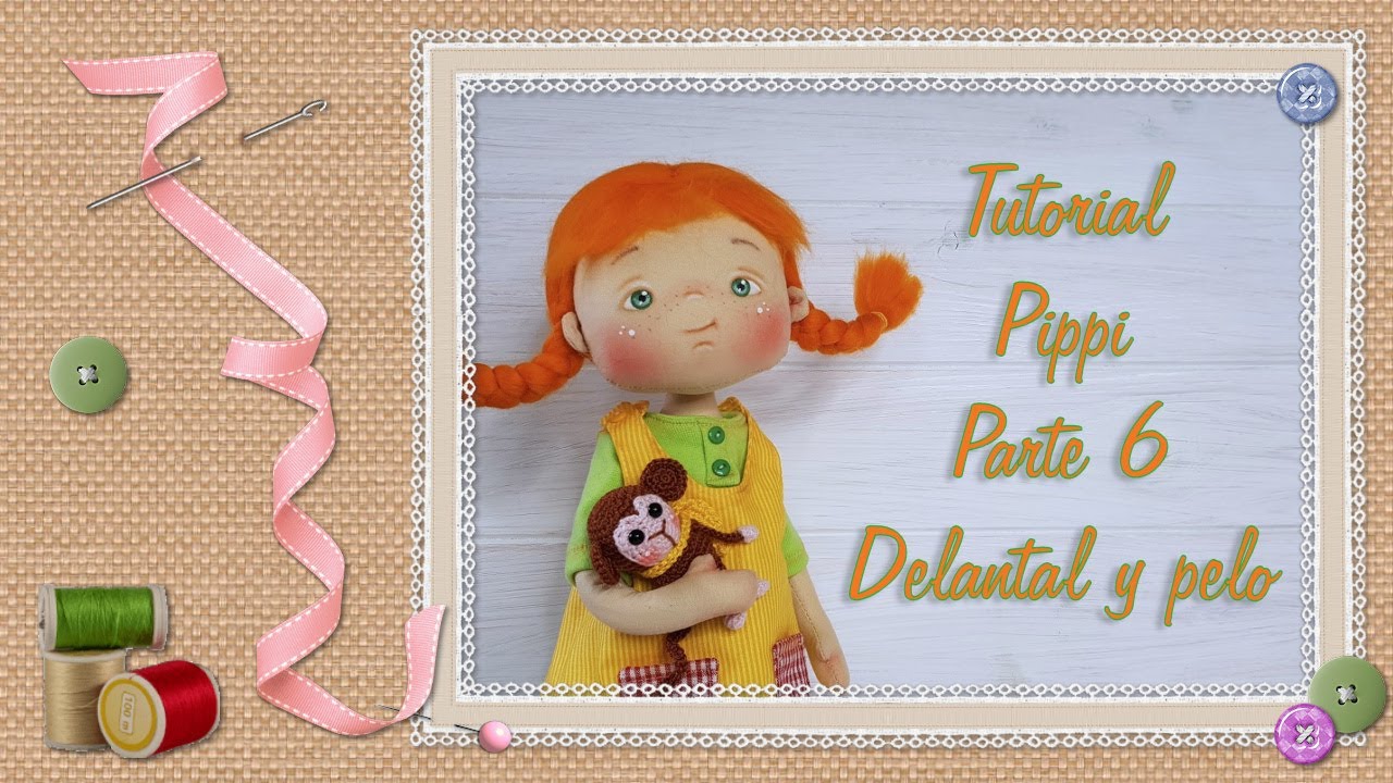 Tutorial Pippi Calzaslargas: Delantal y pelo / Pippi Långstrump tutorial: Apron and hair