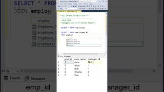 Data Analyst SQL Interview Question |Self-Joins Explained #dataanalysis #sql #sqlinterview