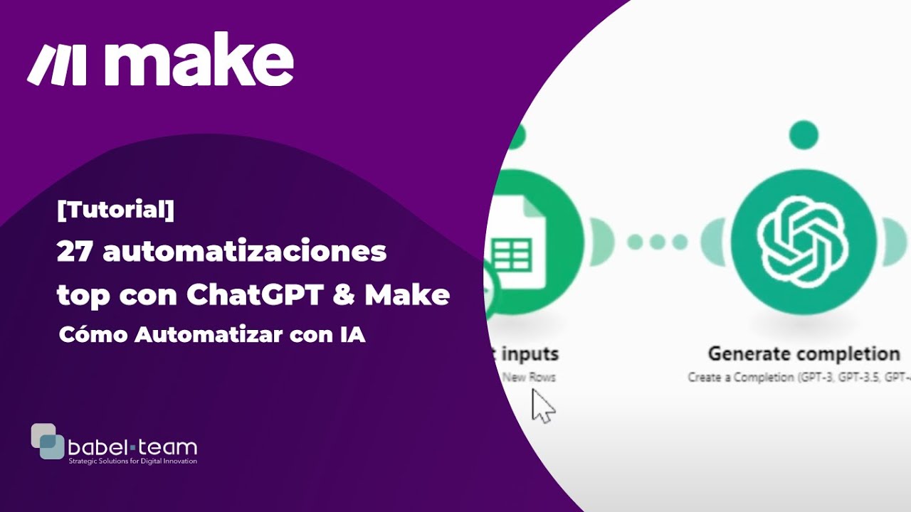 [Tutorial Make] 27 automatizaciones top con ChatGPT & Make