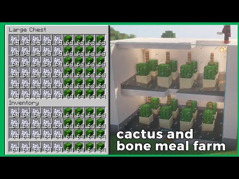 Minecraft BEST Cactus and Bone meal farm 1.21+ Easiest Farm Tutorial Minecraft - 1,650+ Per/h