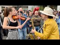 Crowd JOINS singing in Italian | Sarà Perché Ti Amo - Karolina Protsenko & Daniele Vitale Sax