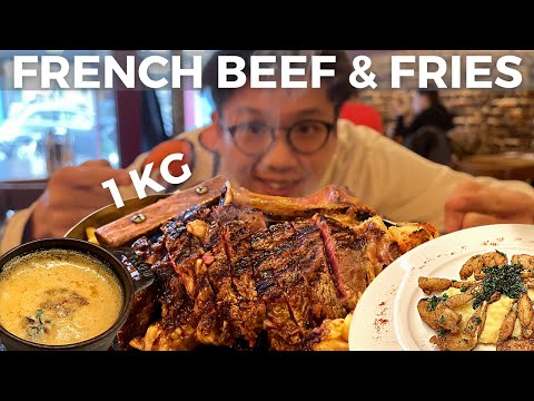🇫🇷 DELICIOUS 1KG STEAK & FRIES! FROG LEGS! ESCARGOT!...