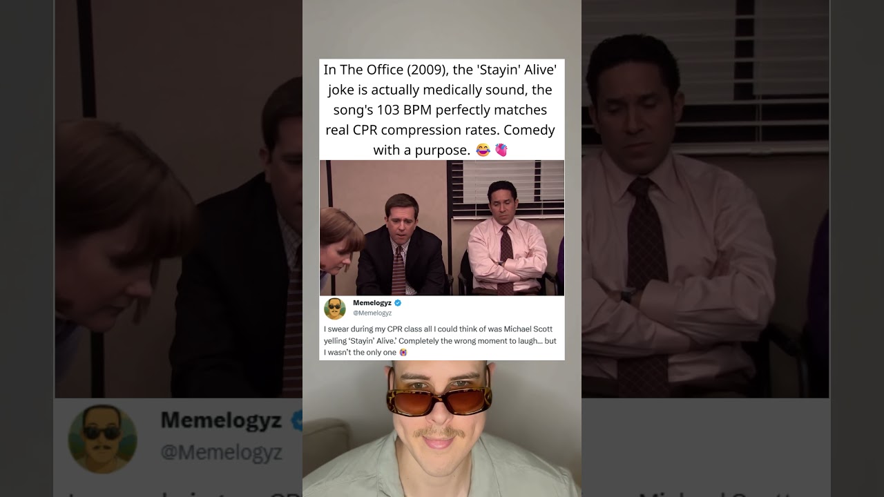 In The Office (2009), the ‘Stayin’ Alive’ CPR scene works because the song matches real CPR timing