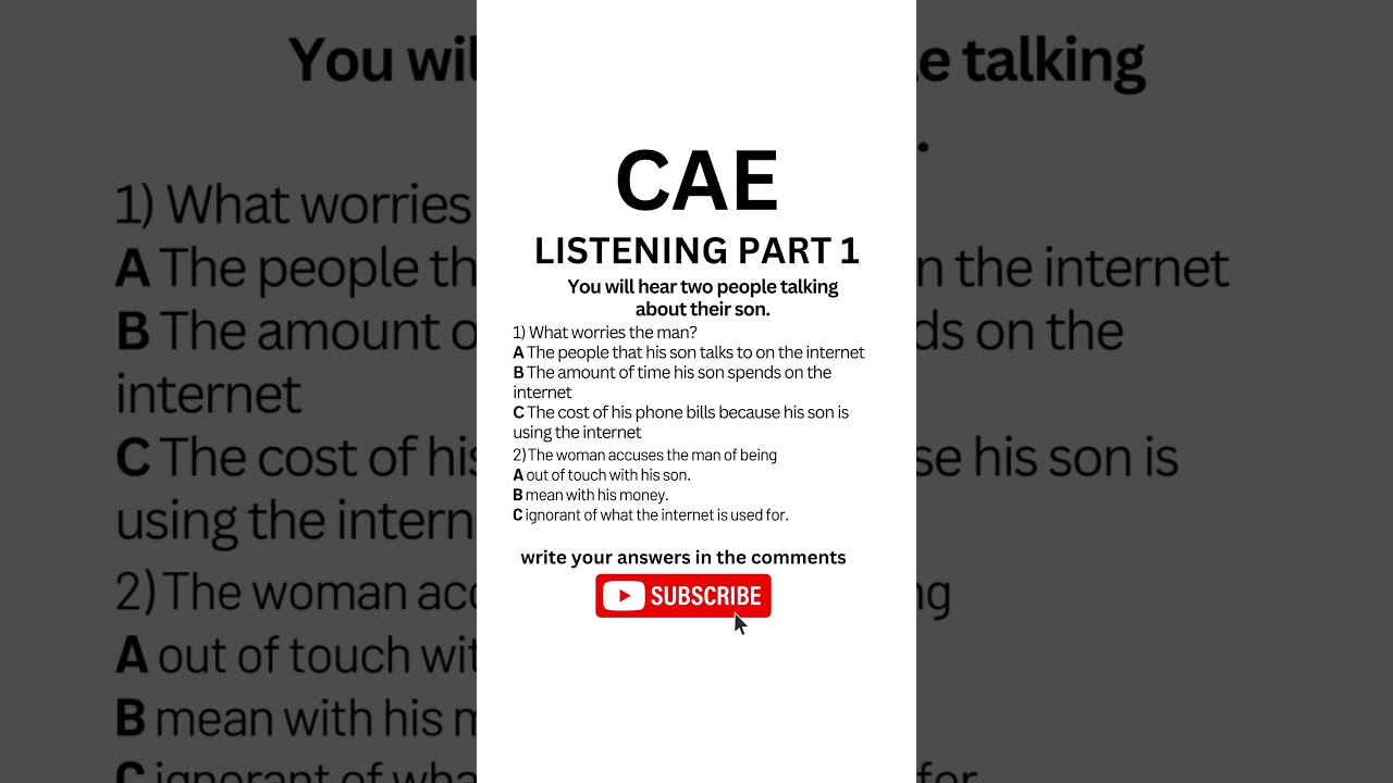 C1 Advanced (CAE) Listening Exam 2024 - Part 1, listening practice #c1advanced #cae #learnenglish