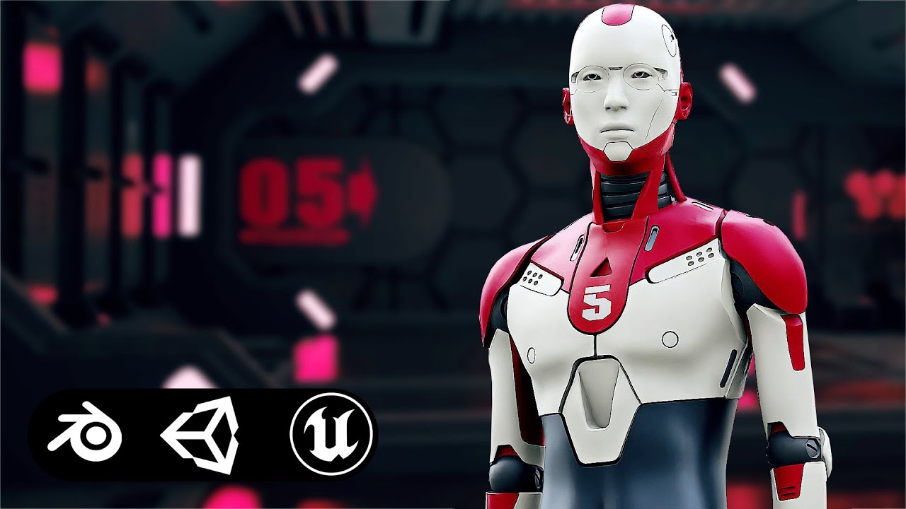 Humanoid Orpheus-E Auto-Rig Pro Rigged For Mixamo Unreal Engine Unity 3D Model