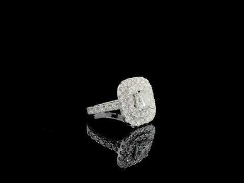 SILVER RINGS WITH PRINCESS SHAPE NATURAL DIAMONDS.