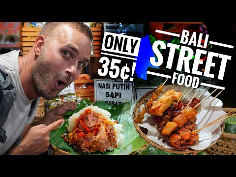 INCREDIBLE Indonesian Street Food in Bali FOR ONLY 35¢! Exploring Denpasar's Best Nasi Jinggo
