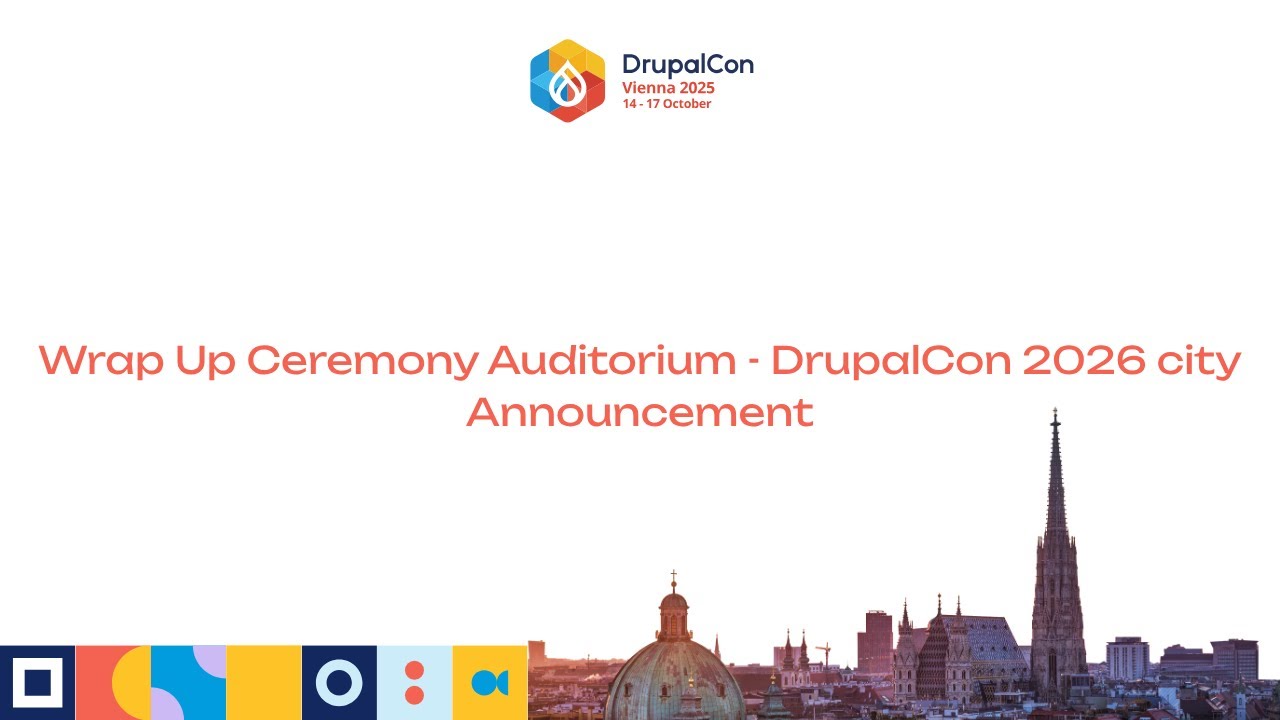 WRAP UP Ceremony Auditorium - DrupalCon 2026 city Announcement