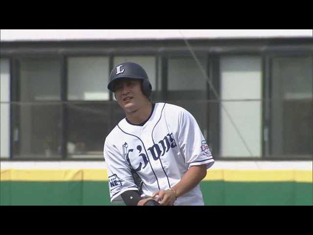 【ファーム】ライオンズ・金子侑司 復帰後初安打は3塁線を破る2ベースヒット!! 2022年9月4日  埼玉西武ライオンズ 対 東京ヤクルトスワローズ