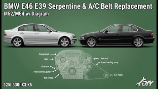 BMW E46 E39 Serpentine & A/C Belt Replacement (M52/M54) w/ Diagram | 325i 530i X3 X5 DIY