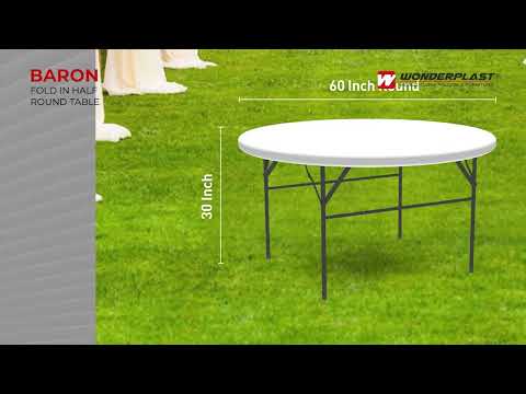 Hdpe plastic baron 5 feet fold in half round table