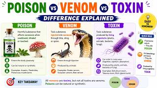 Difference Between Poison, Venom &amp; Toxin Explained Simply