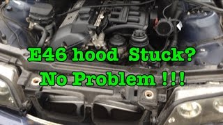 How To Open BMW E46 Stuck Hood With A Broken Cable  In Less Than 5 Minutes
