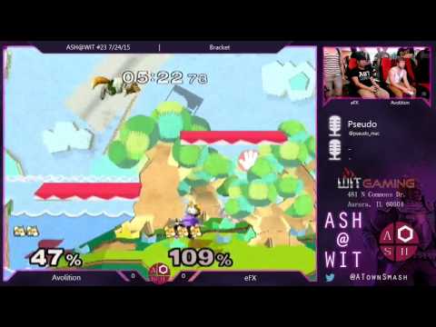Avolition (Fox, Doc) vs. eFX (Fox) - Melee Bracket ASH@WIT #23 7/24/15