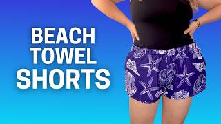 How to Make Shorts from a Beach Towel (No Pattern Needed!) | Trace and Sew Easy DIY Sewing Tutorial