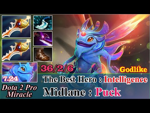 PUCK Midlane Godlike 37 Kill - Dota 2 Pro Miracle Spotlight Gameplay Patch 7.24 - Dota 2 Pro Miracle