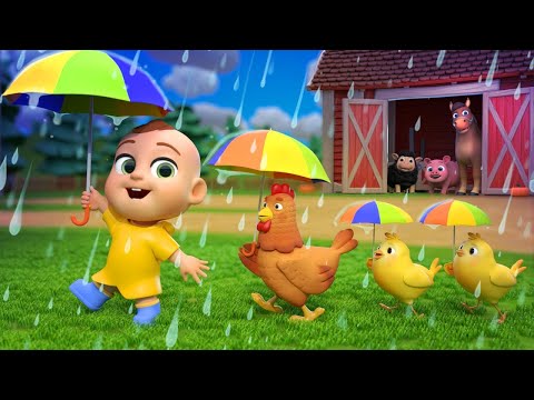 🔴Baby Animal Nursery Rhymes by Lalafun 🐤🚌 Rain Rain Go Away, Wheels on the Bus & Other Kids Songs