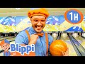 Blippi Learns How To Play Bowling At The Great Indoors 1 HOUR OF BLIPPI TOYS