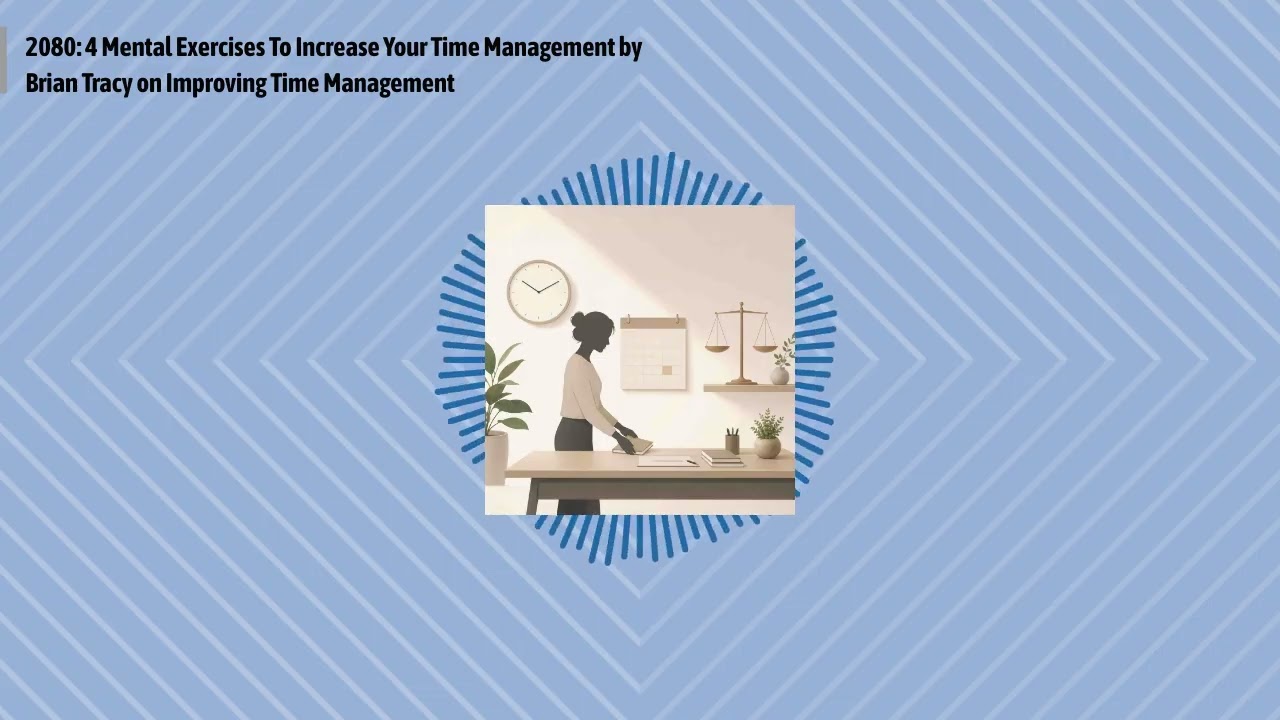 2080: 4 Mental Exercises To Increase Your Time Management by Brian Tracy on Improving Time...