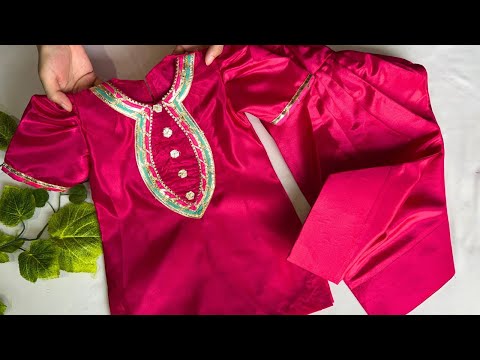 Farshi shalwar and Puffy sleeves kurti Cutting and Stitching Tutorial ||Eid Baby Dress