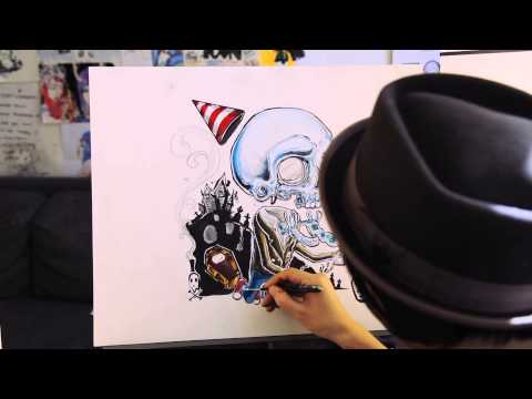 Re-Release Party in the Graveyard by Ghost Town Album Cover Art Speed Painting