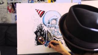 Re-Release Party in the Graveyard by Ghost Town Album Cover Art Speed Painting