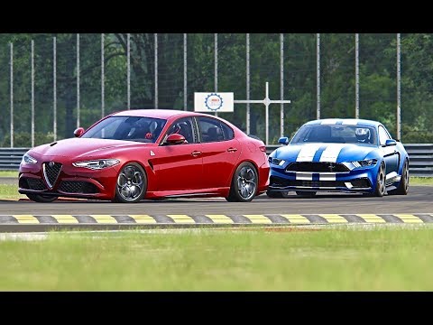 Alfa Romeo Giulia Quadrifoglio vs Ford Mustang - Monza