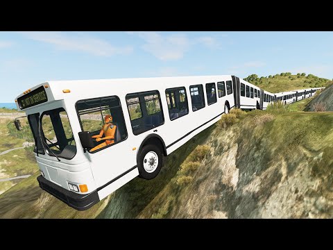 Long Articulated Bus Fails #3 - Beamng drive