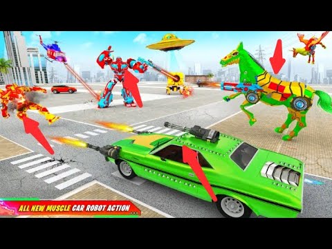 Flying Muscle Car Robot Transform Horse Robot Game 2022 - Rafi Gaming