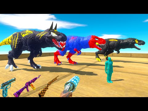 FPS AVATAR & 3x BATMAN T-REX DEATH RUN - Animal Revolt Battle Simulator