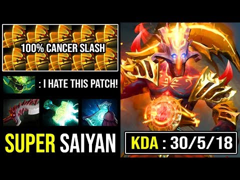 SUPER SAIYAN 30Kills Electric Juggernaut Crazy Slash Max Attack Speed Vs Godlike Cancer Viper DotA 2