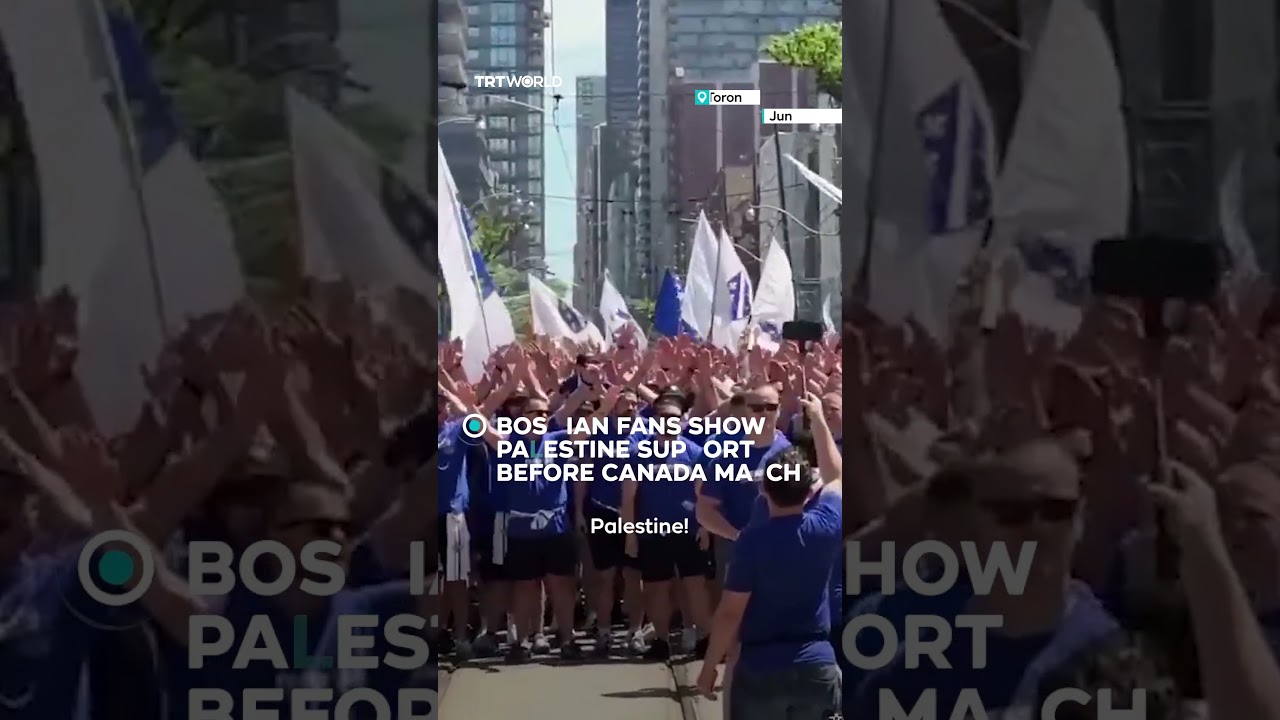 Bosnian fans display Palestine solidarity ahead of Toronto World Cup match
