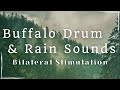Buffalo Drum & Rain Sounds | Bilateral Stimulation for Calm Body & Mind | Listen with Headphones 🎧☔
