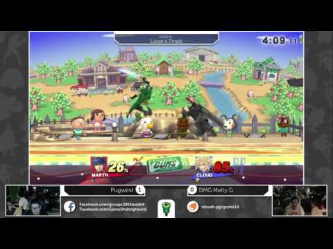 GUMS 14 Singles (Loser's Finals) - Pugwest (Marth) vs DMG MattyG (Cloud)