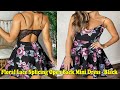 Lace Splicing Ruffled Spaghetti Strap Mini Dress